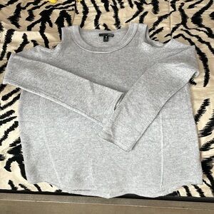 Aqua cashmere cold shoulder sweater, size S